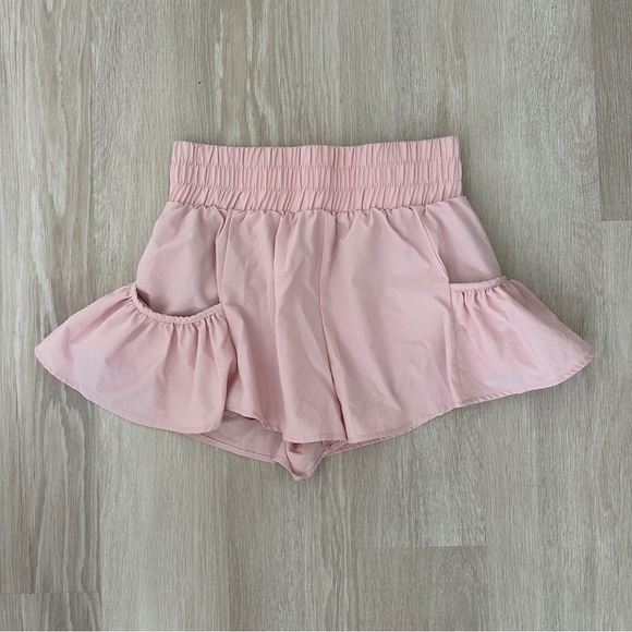 Pink Ruffle Running Shorts - Picture 1 of 2